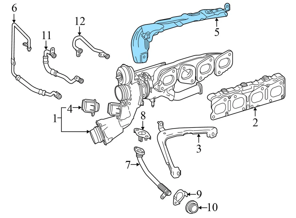 2016 MERCEDES-BENZ SLK300 — турбированное крепление / теплозащитный экран 2741421020 - Изображение 4 из 4