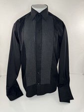 ETON - FRENCH CUFF Tuxedo SHINY BIB RUFFLES Ganghester 1928 Mens 16.5 Shirt - EX
