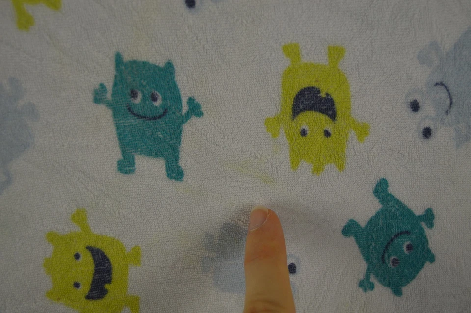 Just One You by Carter's Monster Baby Blanket Blue White Green Alien Terry Cloth — 第 4/4 张图片