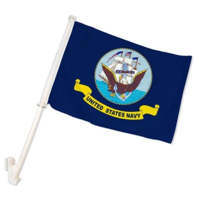 US Navy Double Sided Car Flag US Navy Car Window Flag HEAVY DUTY