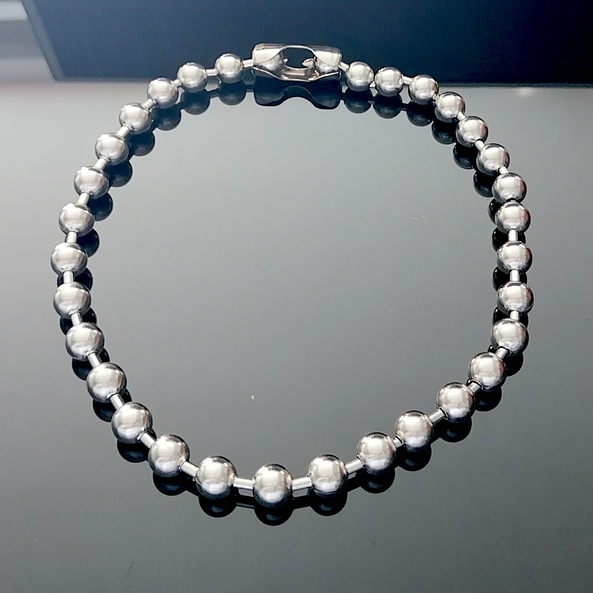 Punk Ball Chain Necklace 316L Stainless Steel, 2000's Y2K Large