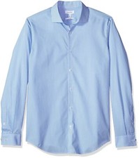 Calvin Klein Men's Long Sleeve Button Down Shirt with 2-Way Stretch Shirt, Hail,