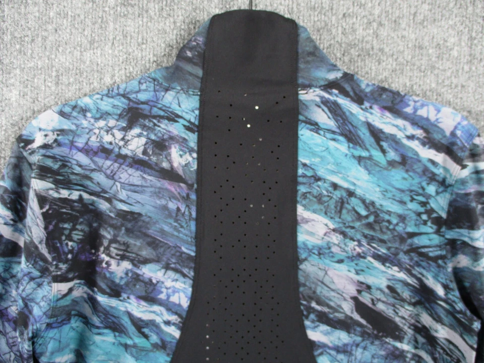 Lululemon Womens Shirt 10 Blue Black New Route Run Athletic Mesh 1/2 Zip Reflect - Image 4 of 4