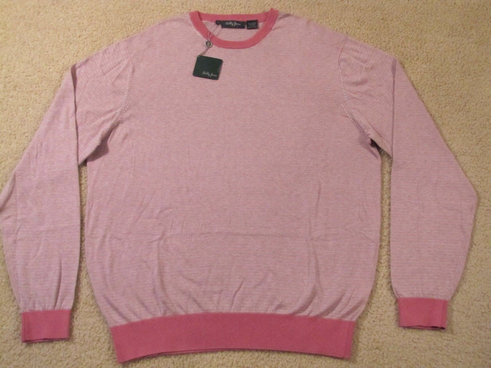 195 BOBBY JONES COTTONNYLONSILK CREWNECK SWEATER LG NEWwTAGS