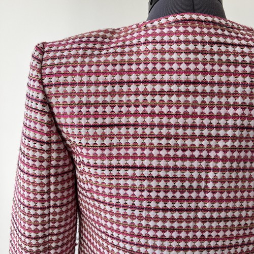 Halogen Pink Curve Zippers Open Front Shawl Collar Blazer Size XS $128 - Picture 8 of 12