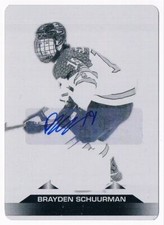 2022-23 UPPER DECK TEAM CANADA BLACK PRINTING PLATE 1/1 AUTO BRAYDEN SCHUURMAN
