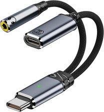 USB C to 3.5Mm Headphone Adapter with 100W Fast Charging, 2-In-1 USB Type-C to A