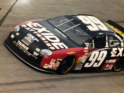 【本物保証】GEOFFREY BOUILLOT Mickey 40Edition NASCAR Exide Batteries #99 JEFF BURTON Autograph Signed 8x12 KODAK