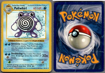 1999 Pokemon, Base Set Shadowless, #38/102 Poliwhirl, Uncommon | eBay