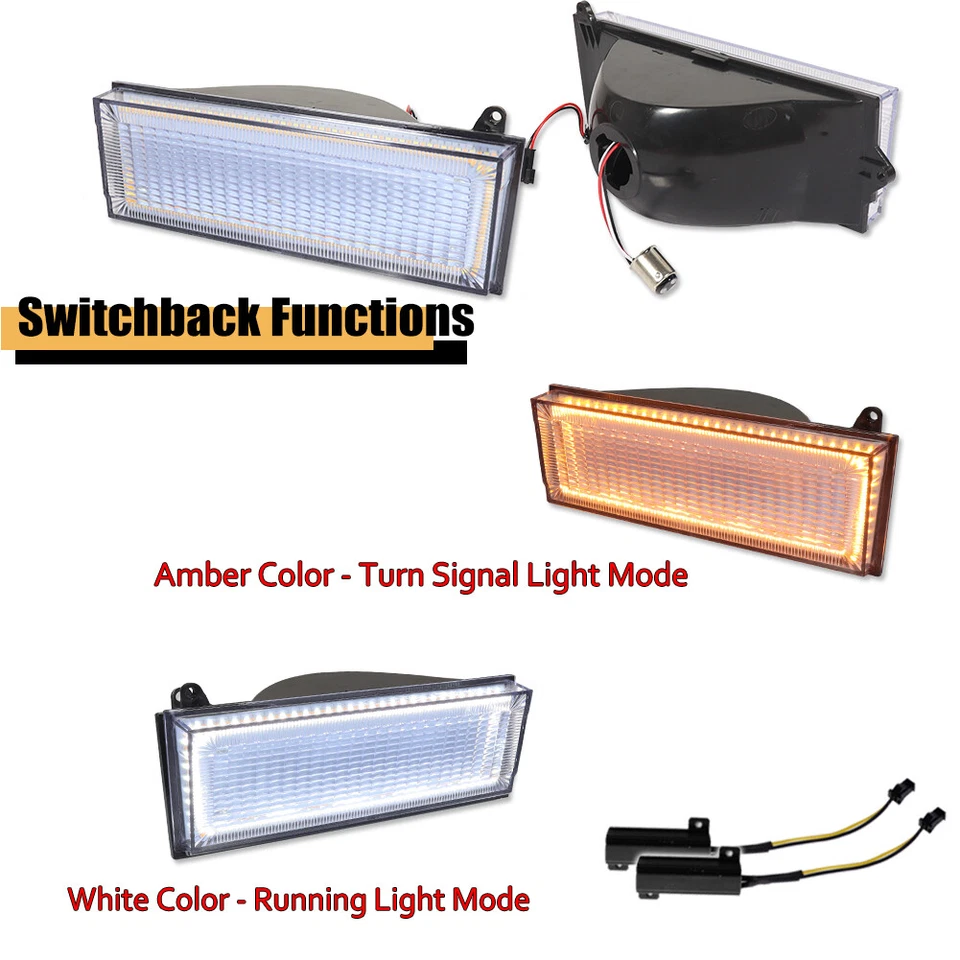 Luz de señalización LED transparente para parachoques delantero DRL para 84-96 Jeep Cherokee y 86-92 Comanche Foto 2 de 4