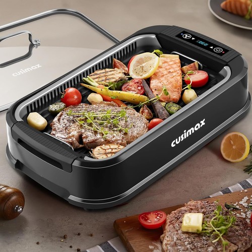 Smokeless Indoor Grill, CUSIMAX Electric Grill with LED Display-AU - Picture 5 of 9