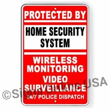 Protected By Home Security System Wireless Video Surveillance Heavy Duty Metal