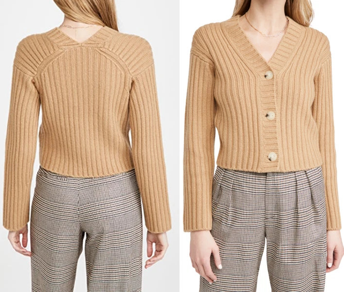 Vince ribbed top button cardigan