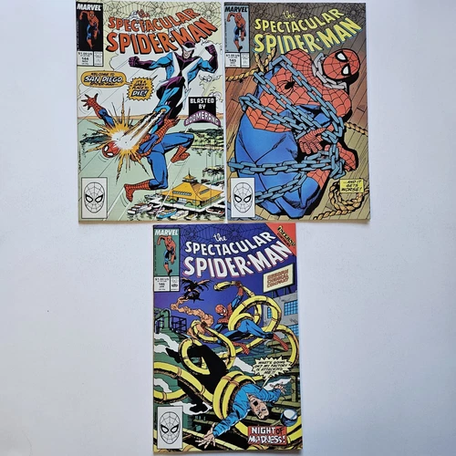 Vtg Lot Of 3 SPECTACULAR SPIDER-MAN 144 145 146 Comic Books 1988 High Grade Nrmt