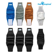 Paw Inspired Reusable Washable Male Dog Wraps, Belly Band for Male Dog Diapers