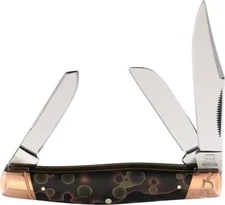 Rough Ryder Stockman Copper Pocket Knife Stainless Steel Blade Acrylic Handle