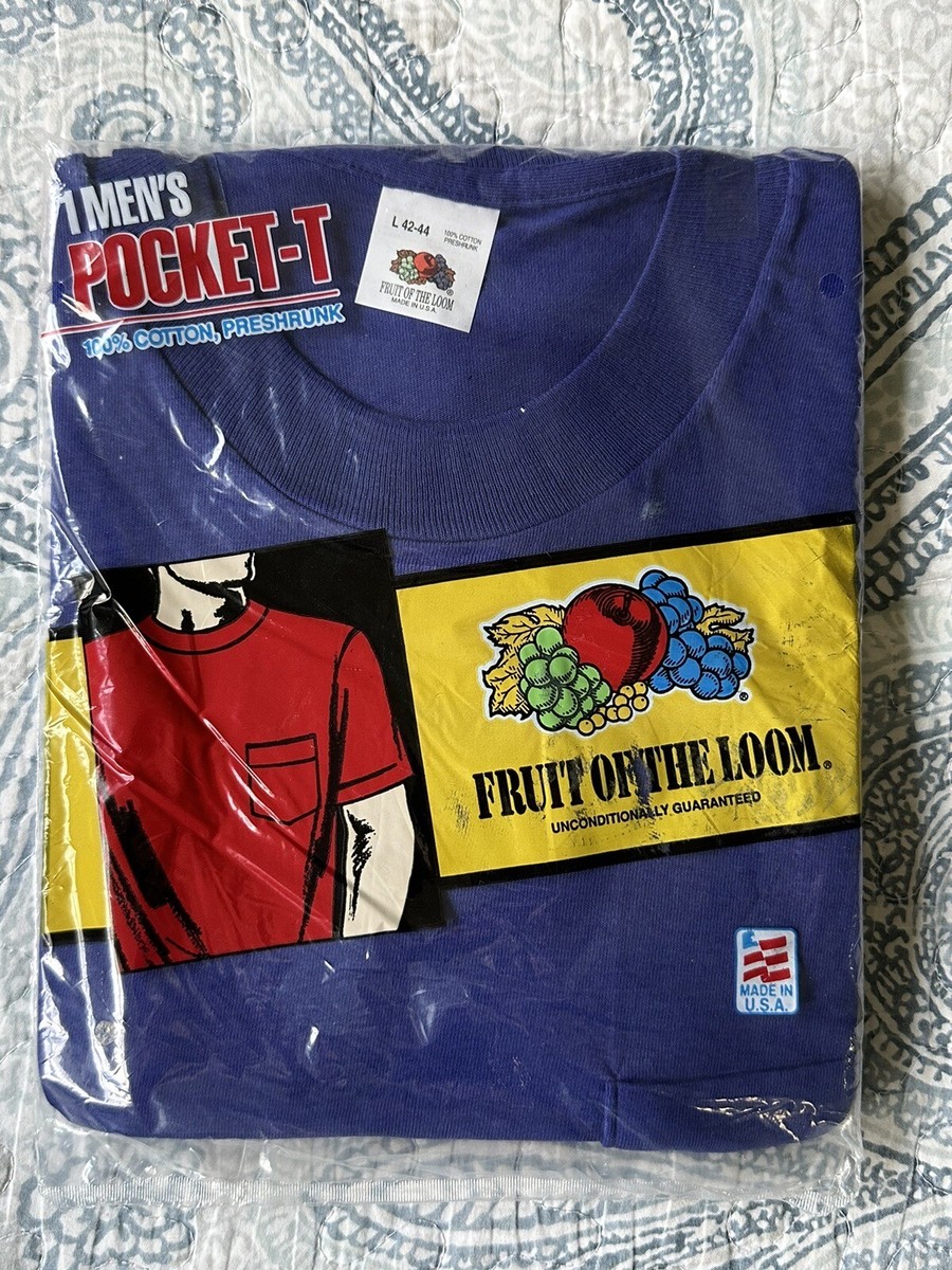 Vintage 1991 Fruit Of The Loom Pocket T-Shirt Made In USA