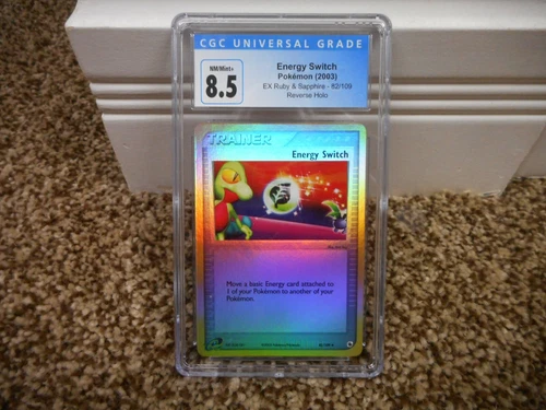 Energy Switch cgc 8.5 N MINT REVERSE HOLO EX Ruby & Sapphire E-Reader 82/109 psa