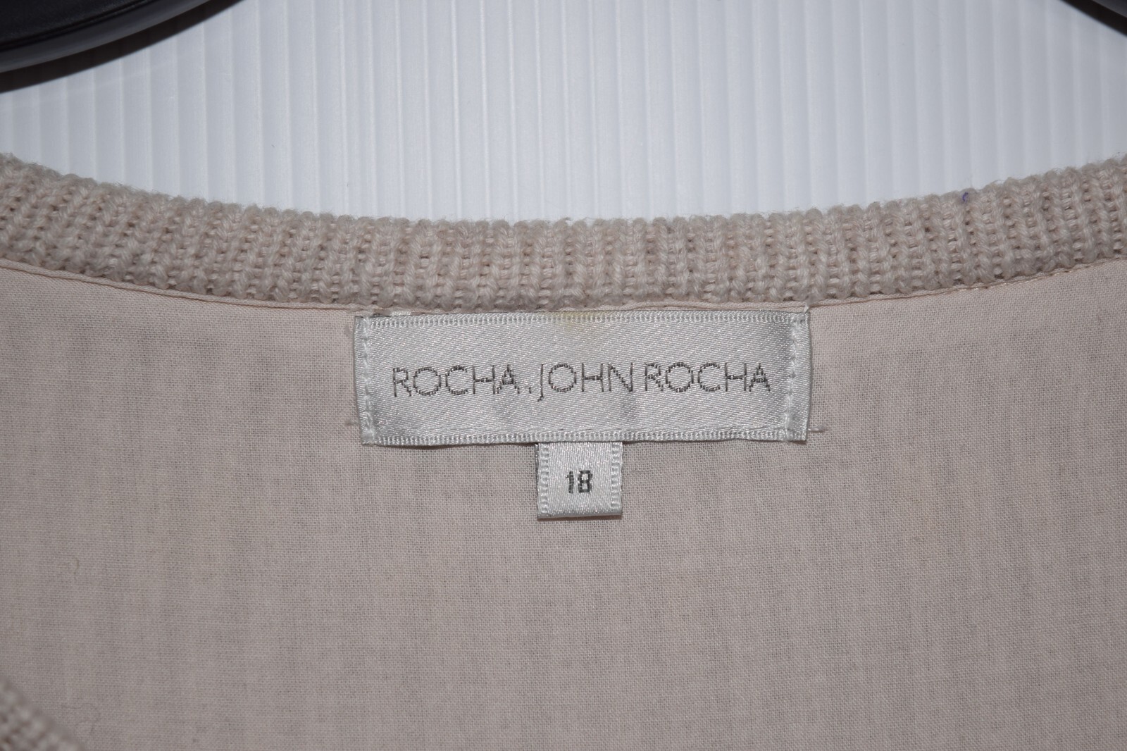 ROCHA. JOHN ROCHA Beige Elbow Patch Front Zipper … - image 3