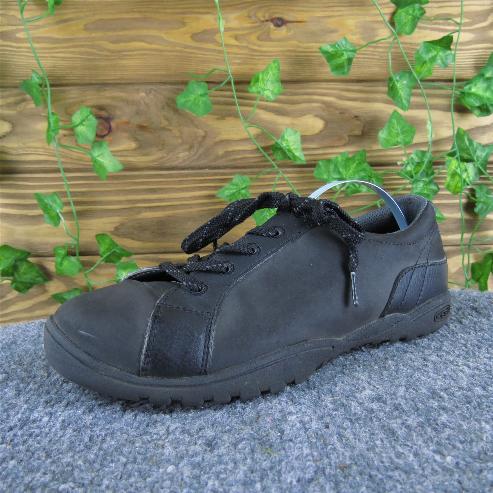 KEEN Sneaker Ragazzo Y 5 Medium Atletica Pelle Nera Stringate