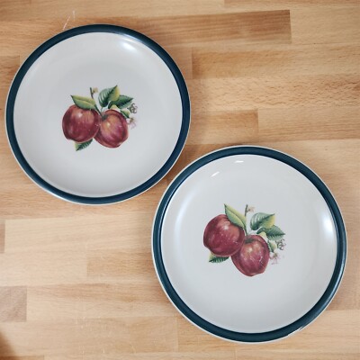 China Pearl Casuals Apples 2 Salad Plate Set Dinnerware Tableware 7 5/8''