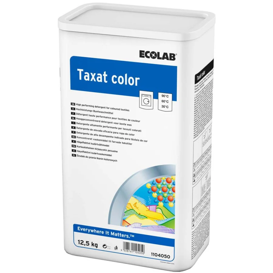 Ecolab Taxat Color 12,5 Kg – Buntwaschmittel Mit Fleckenlöser Und Farbschutz