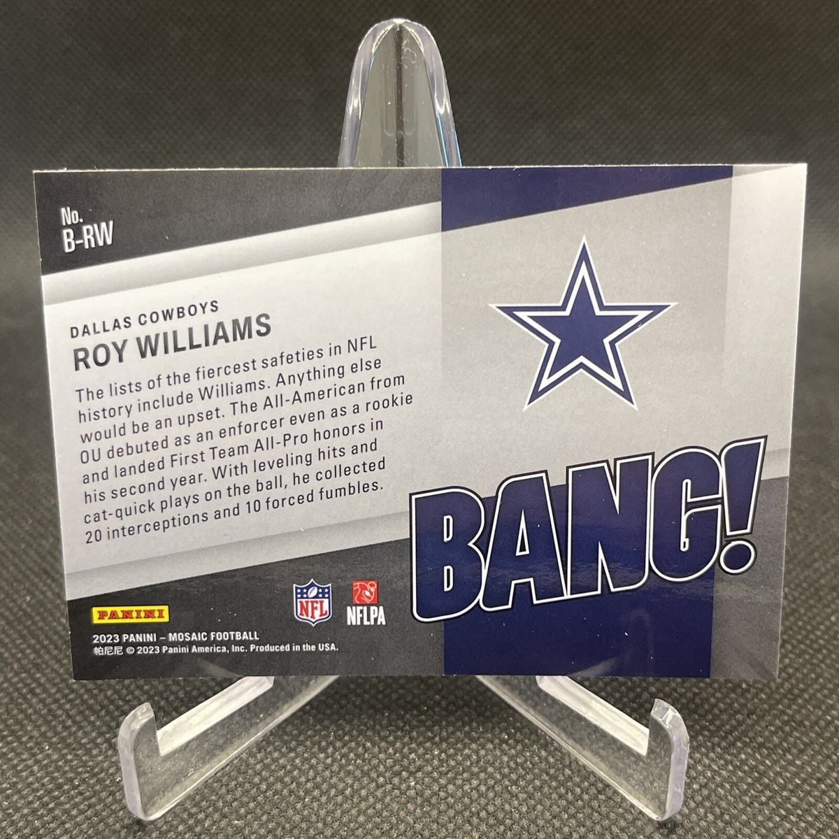 ROY WILLIAMS 2023 Panini Mosaic Bang! Base #B-RW Dallas