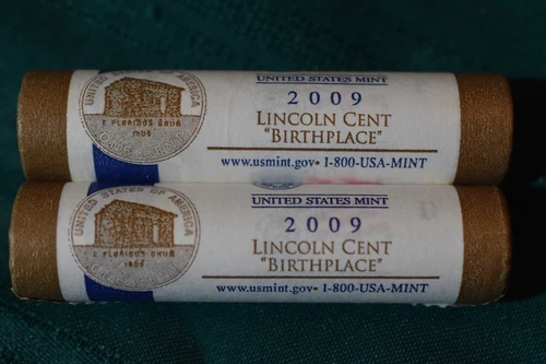 2009 P & D Lincoln Cents LP1 Birth place Uncirculated Mint Rolls
