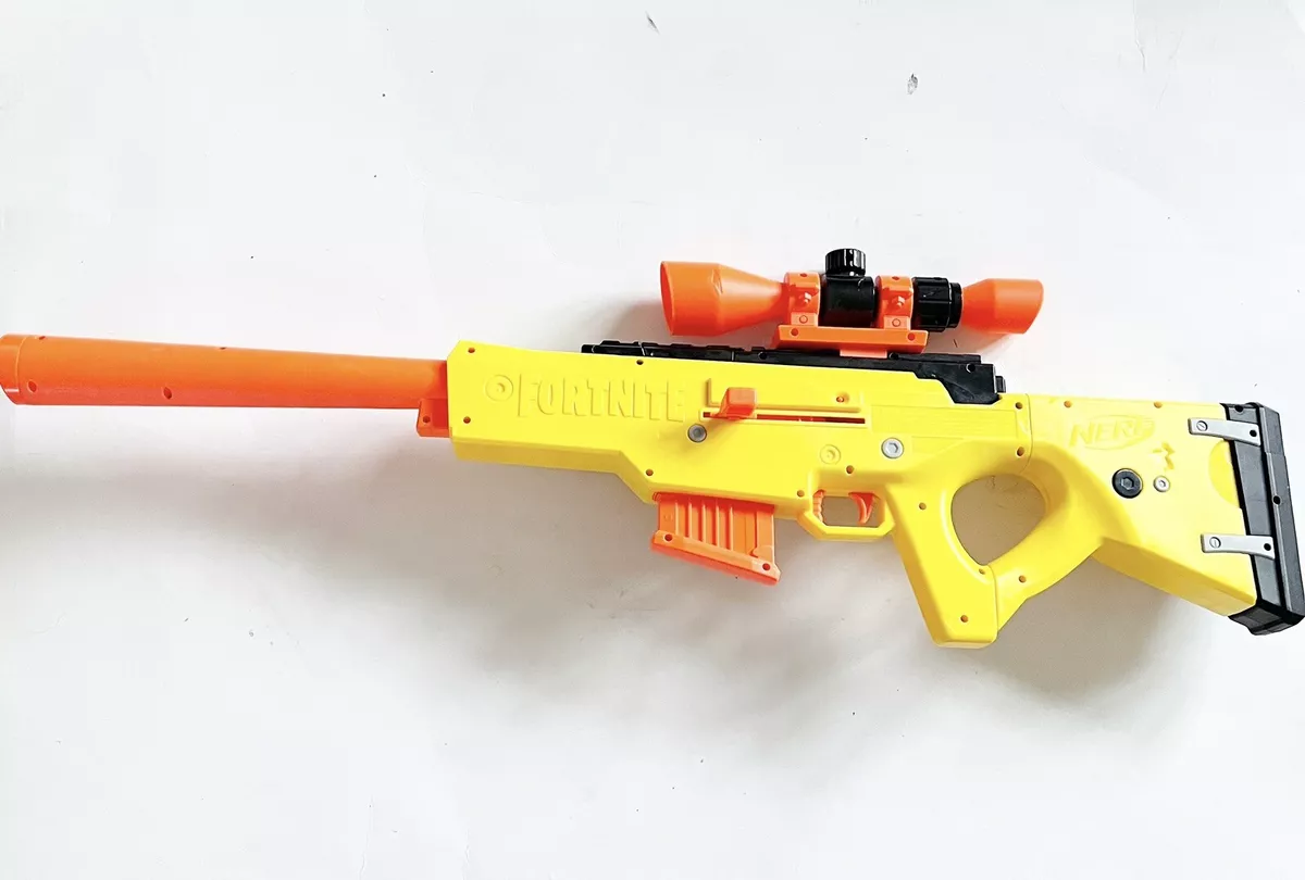 FORTNITE Nerf Gun Yellow Sniper Rifle With Scope And Magazine 630509945337