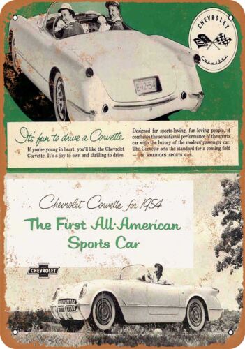 Metal Sign - 1954 Chevrolet Corvette - Vintage Look Reproduction - Afbeelding 1 van 2