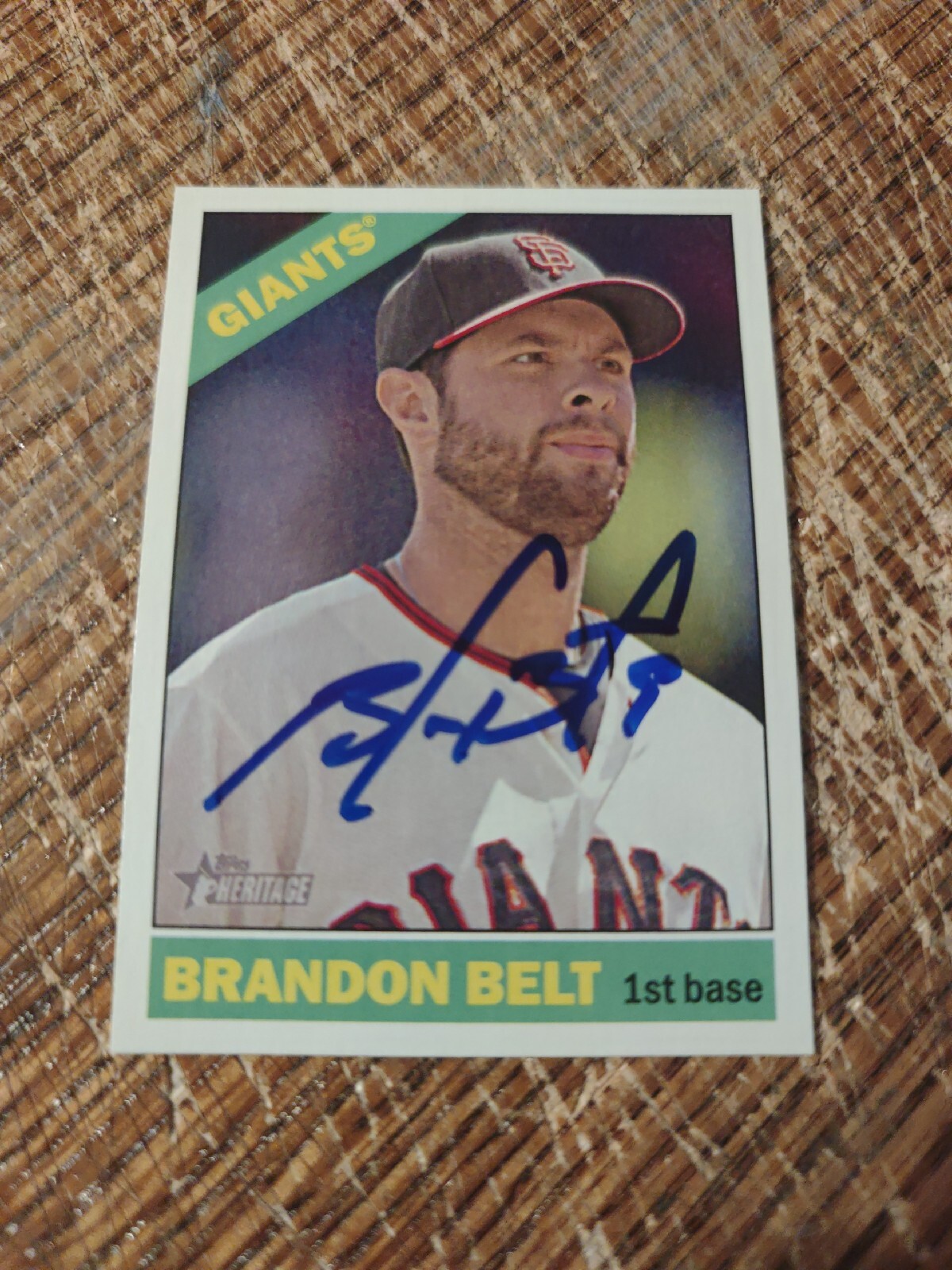 Brandon Belt Autographed 2015 Heritage Signed Baseball Card #369 Giants ...