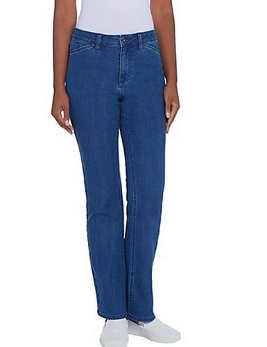 Denim & Co Indigo Regular Perfect Denim Lightly Bootcut 5-Pocket Jeans New - Picture 2 of 5