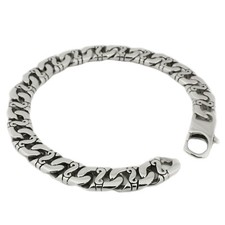 Handmade 316L Stainless Steel Link Chain Mens Biker Bracelet Cuff 5A023D