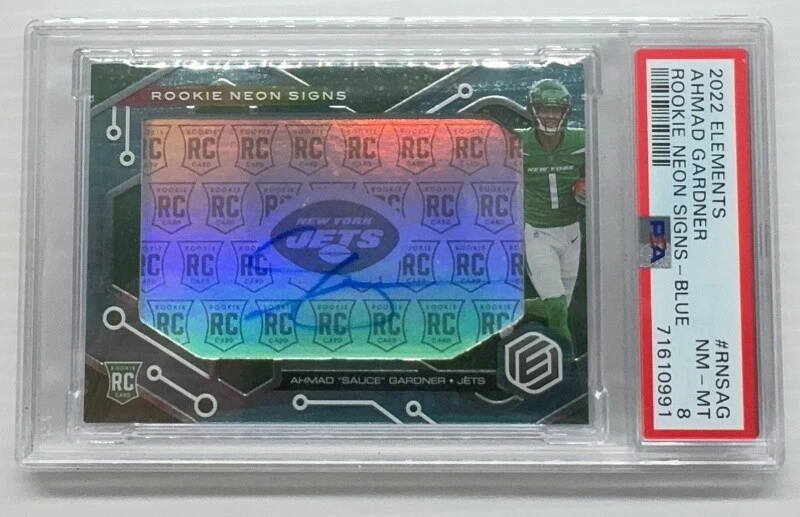 Sauce Gardner Panini Elements Rookie Neon Signs #RNSAG Blue