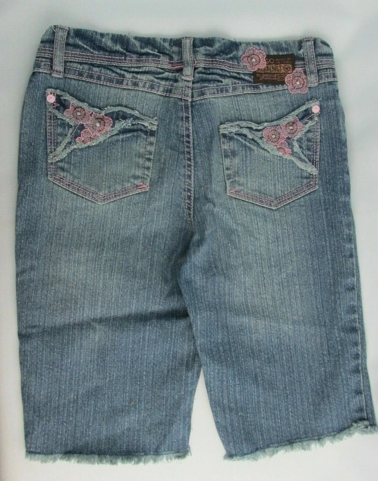 Pantalones Cortos Denim Marca Grane Niñas Talla 12 Rosa Bordados Bolsillos Cortes Nuevos Foto 4 de 4