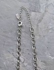 1928 Jewelry Vintage Heirloom Necklace Faceted Oval Pendant Signed Silver Chain — photo 5