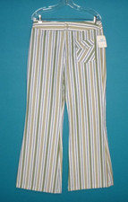NWT Vtg 60s 70s Montgomery Wards Seersucker Striped Bell BOttom Flare Pants Sz L