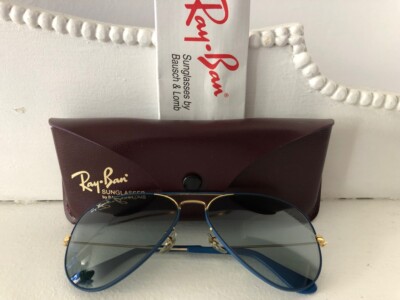 EXC VTG*NOS*UNGETRAGEN*W0297*BLAUE FLYING COLORS*B&L RAY-BAN USA SONNENBRILLE & ETUI