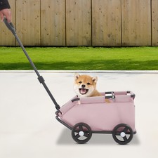 Dog Stroller Folding Dog Cart Pet Stroller For Travelling Pet Cart Pink
