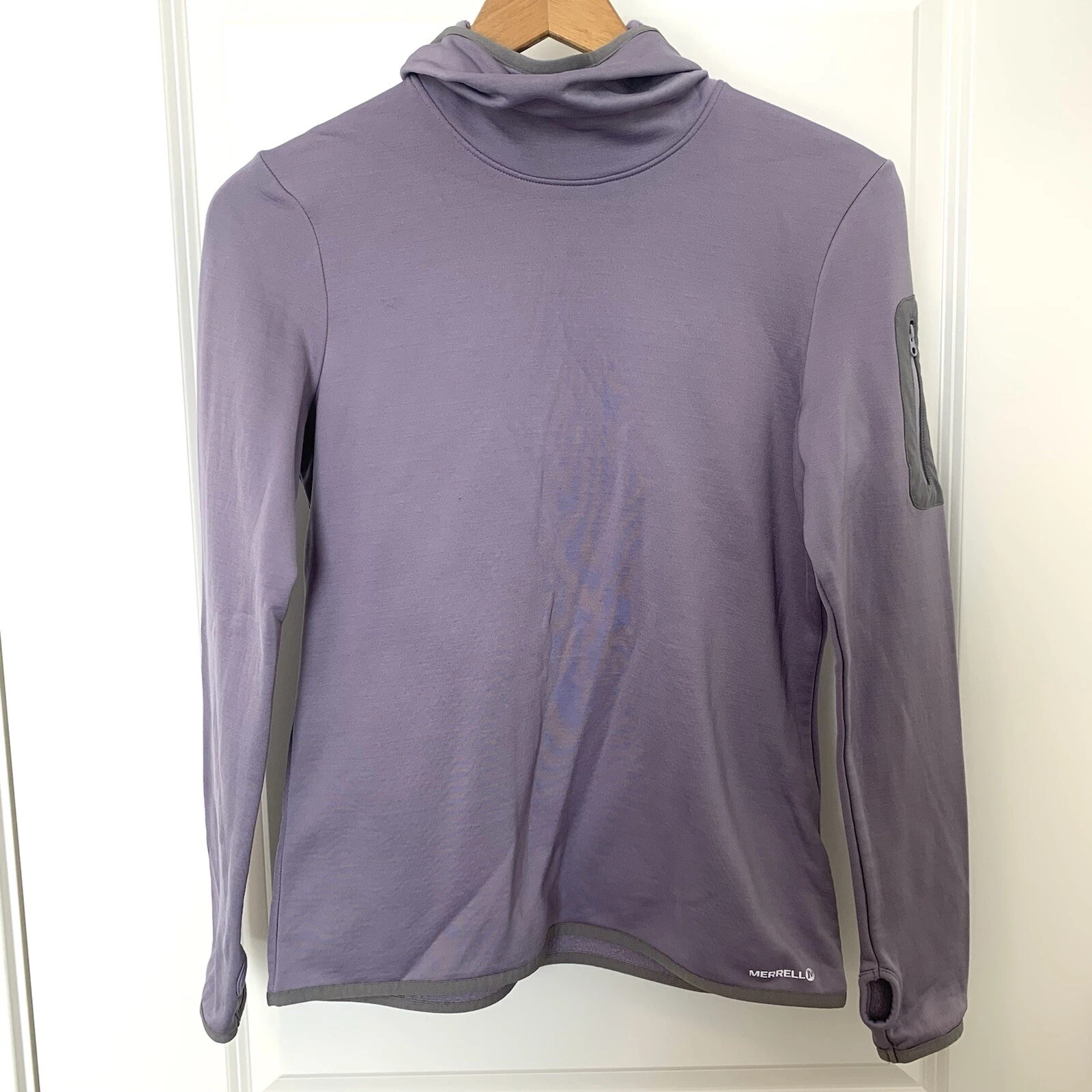 merrell long sleeve hooded fleece top shirt