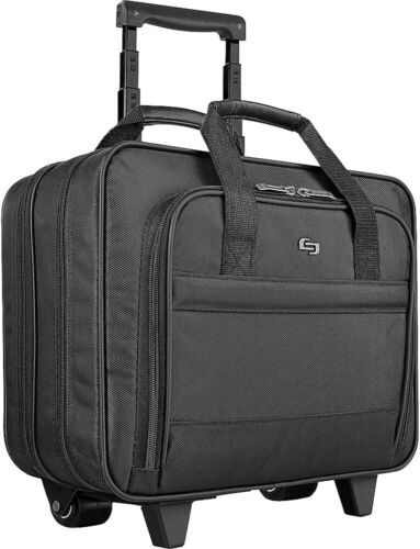 Solo New York Carnegie Rolling Case Supply Luggage Laptop Bag B100 Black Airport - Picture 1 of 9
