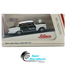 Schuco 1:64 - Mercedes-Benz 200 W110 Polizei (Green/White) - Diecast Model