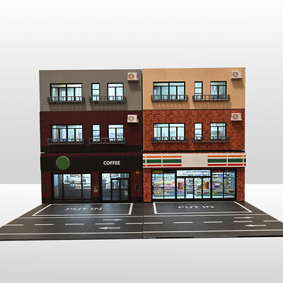 More Art 1/64 Diorama Auto Garage Modell LED Stadt Convenience Store Szene Model