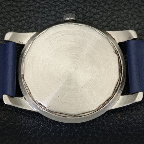 ENICAR STAR JEWELS HAND-WINDING SWISS MENS BLUE COLOR DIAL WATCH a431425-a - Picture 8 of 9