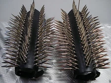 LEATHER LONG SPIKE BRTAL GAUNTLETS. BLACK METAL (MDLG0113)..... INQUISITION'S
