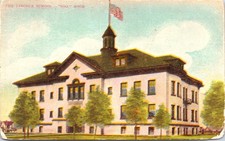 1920, The Lincoln School, SOO - SAULT STE. MARIE, Michigan Postcard