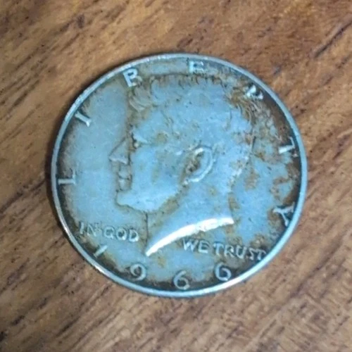 1966 50C Kennedy Half Dollar Silver 0.4 Fineness Uncertified
