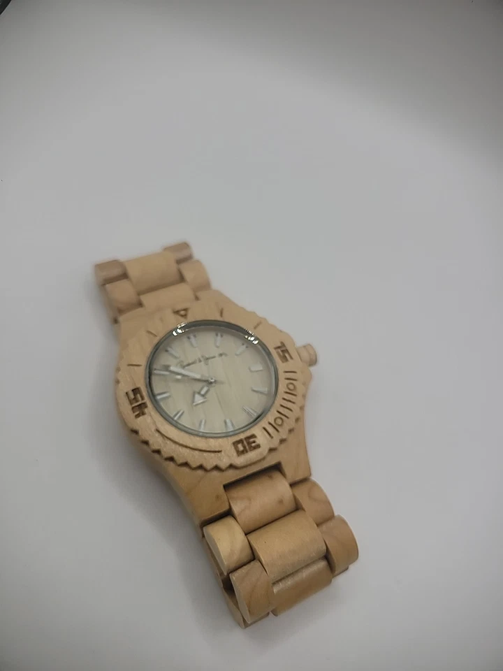 Vintage Russell Jones Wood Made Wristwatch Watch Mens Skeleton Jewelry - image 2 of 4