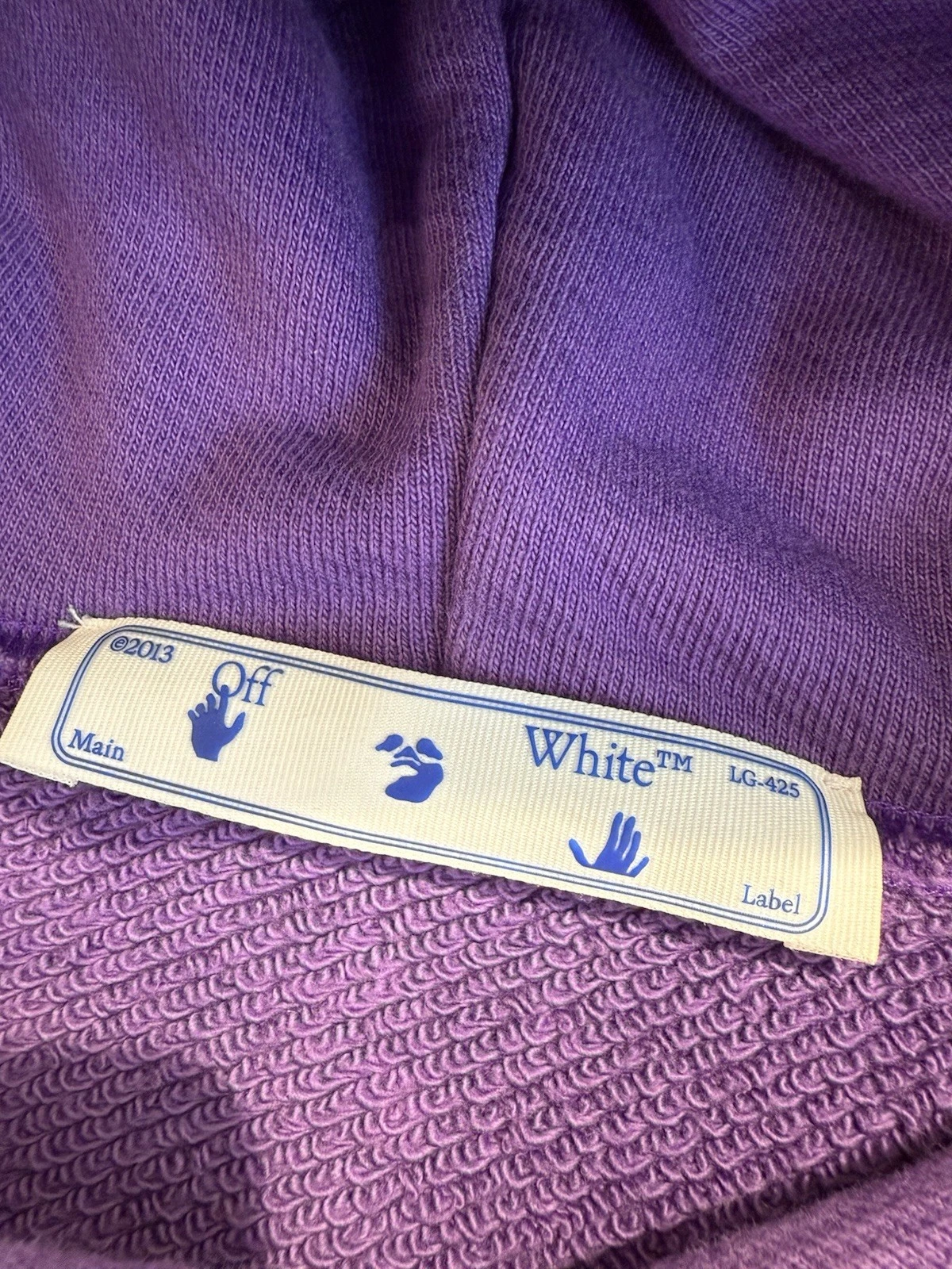 OFF WHITE Felpa con cappuccio Off White Leaves Arrows in cotone viola unisex taglia L