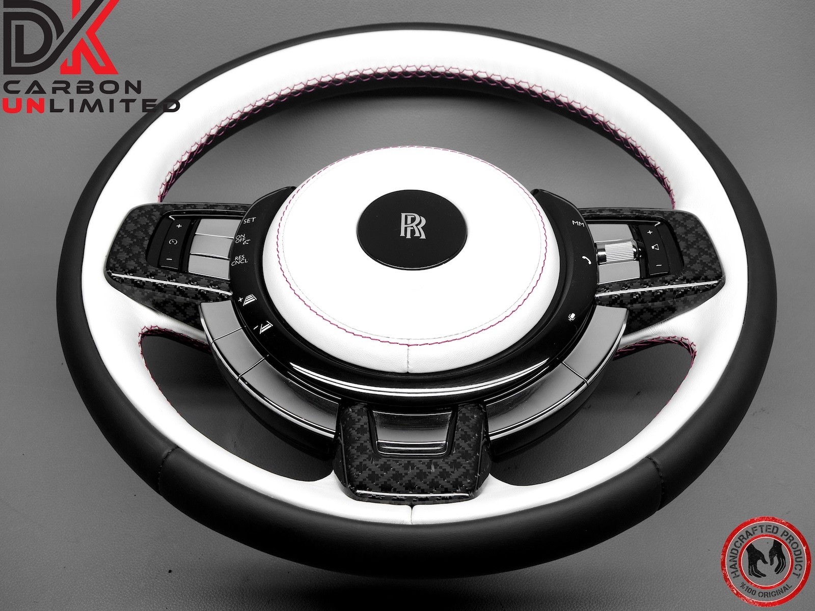 Rolls Royce Ghost Thick Rimmed Two Tone Grace White Black Napa Steering Wheel